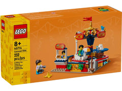 LEGO 40714 Carousel Ride front view with colorful carts for imaginative play.
