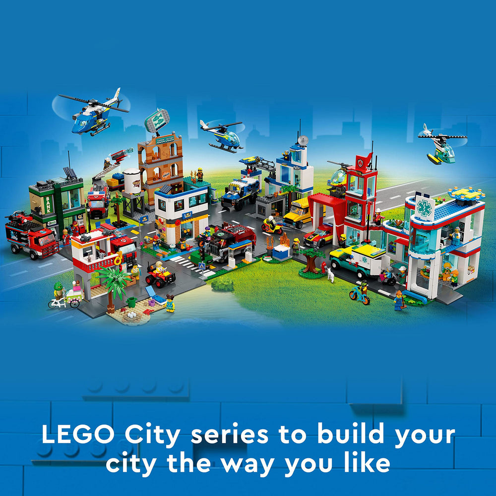 LEGO 60324 road plate connects with other sets, expanding city builds.