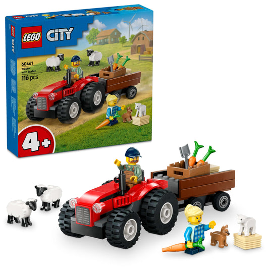 LEGO City 60461 red tractor and trailer spark imaginative farm play