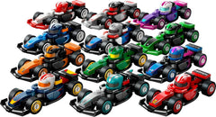 LEGO 71049 F1 Cars side view highlights bold colors and compact build for shelving