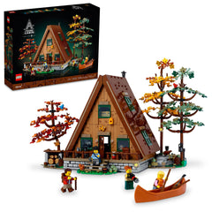 LEGO Ideas A-Frame Cabin exterior for a stylish home display and nature-inspired decor.