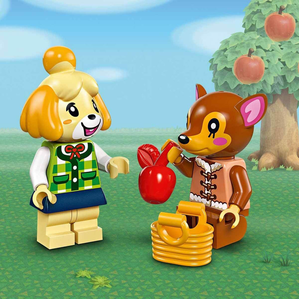 LEGO Animal Crossing Isabelle’s House Visit layout scene for storytelling and role-play