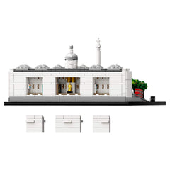 LEGO Architecture 21045 Trafalgar Square sculpture plinths and gallery facade details.