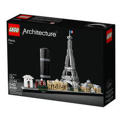 LEGO Architecture Paris Champs-Elysees focal point for travel-inspired desk decor.