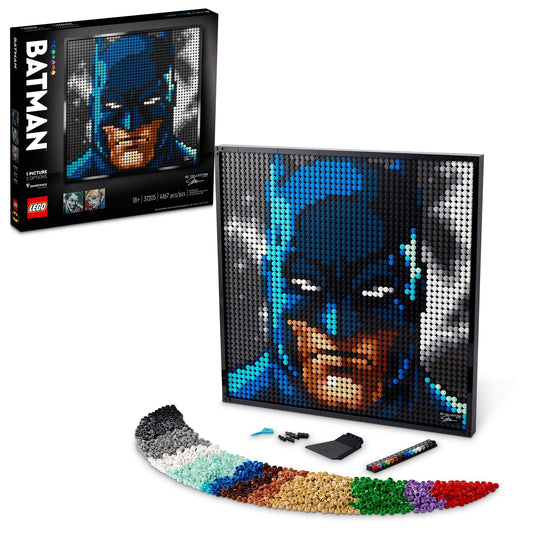 LEGO Art Jim Lee Batman Collection Batman portrait wall art for DC fans.