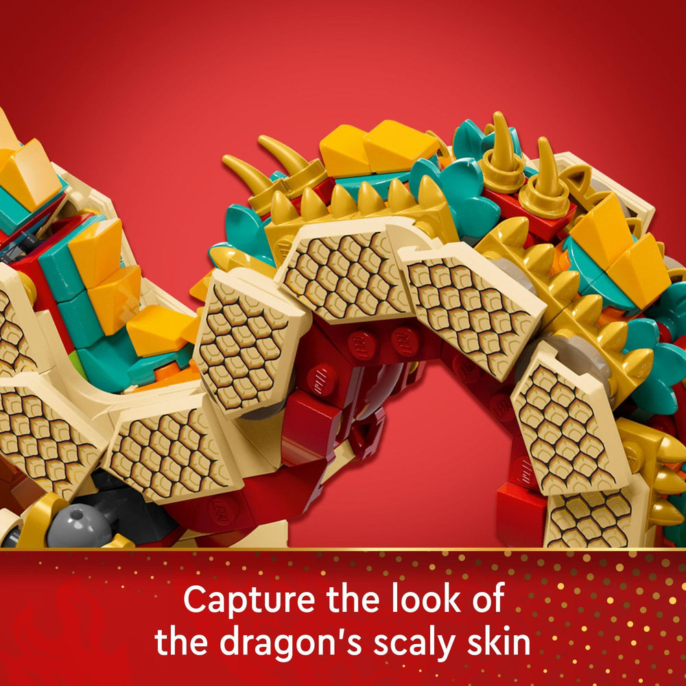 LEGO Auspicious Dragon opening mouth for lifelike action