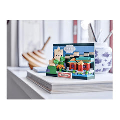 LEGO Beijing Postcard flowers decor enhances creative display options