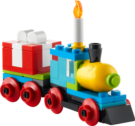 LEGO Birthday Train polybag contents inspire open-ended play and easy assembly.