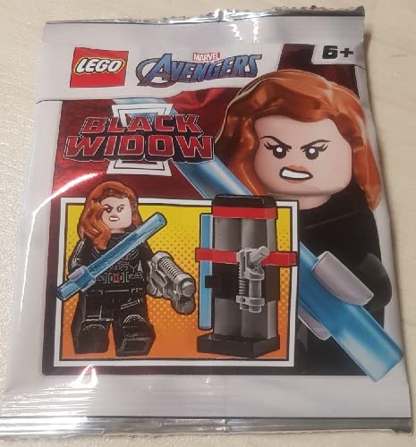 LEGO Black Widow dual barrel pistol included for authentic combat detail.