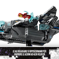 LEGO Black Widow minifigure adds hero presence to Quinjet adventures.