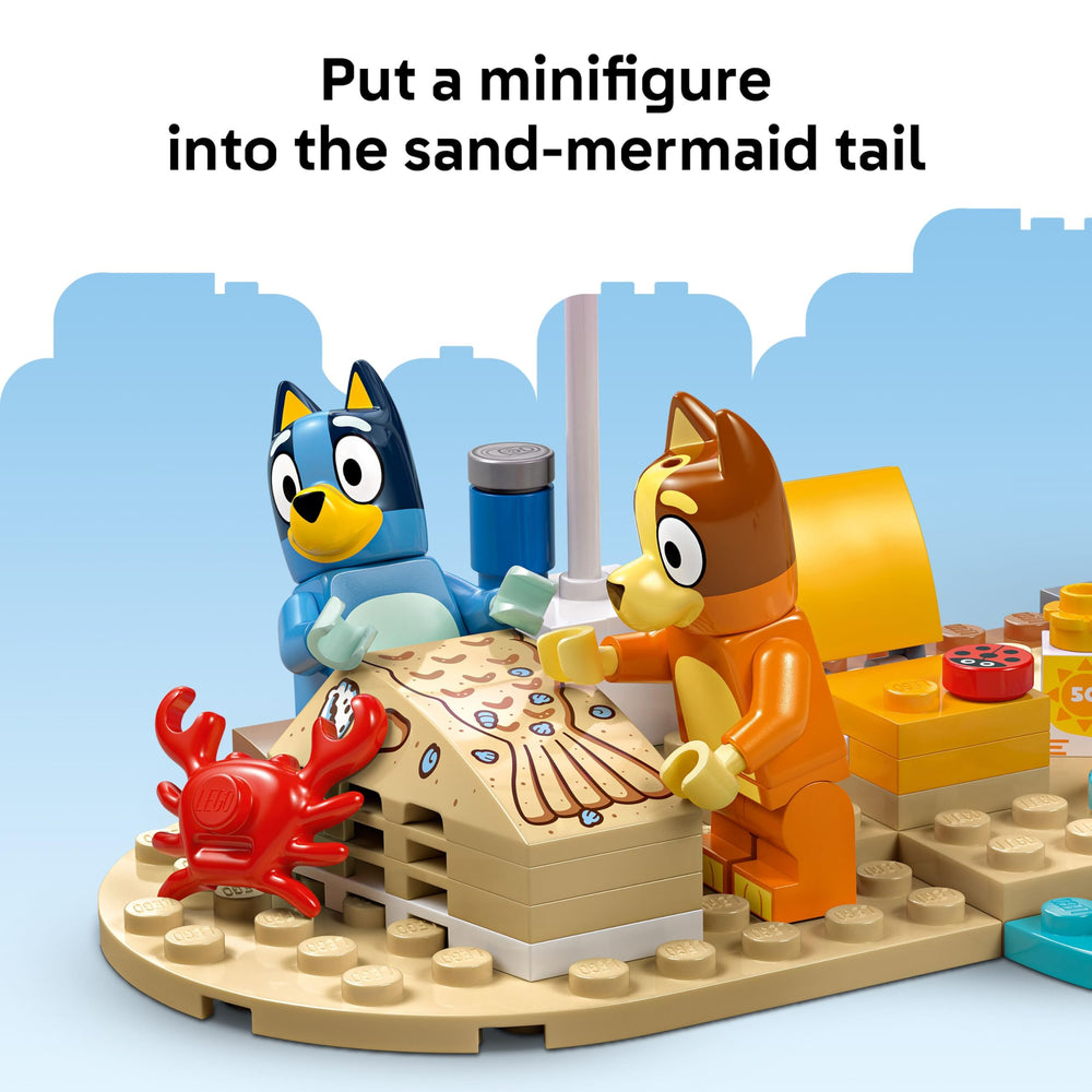 LEGO Bluey ice cream and cooler accessories for beachside pretend treats.