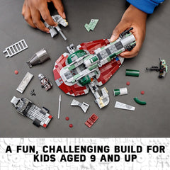 LEGO Boba Fett Starship transporter vehicle helps reposition on ground