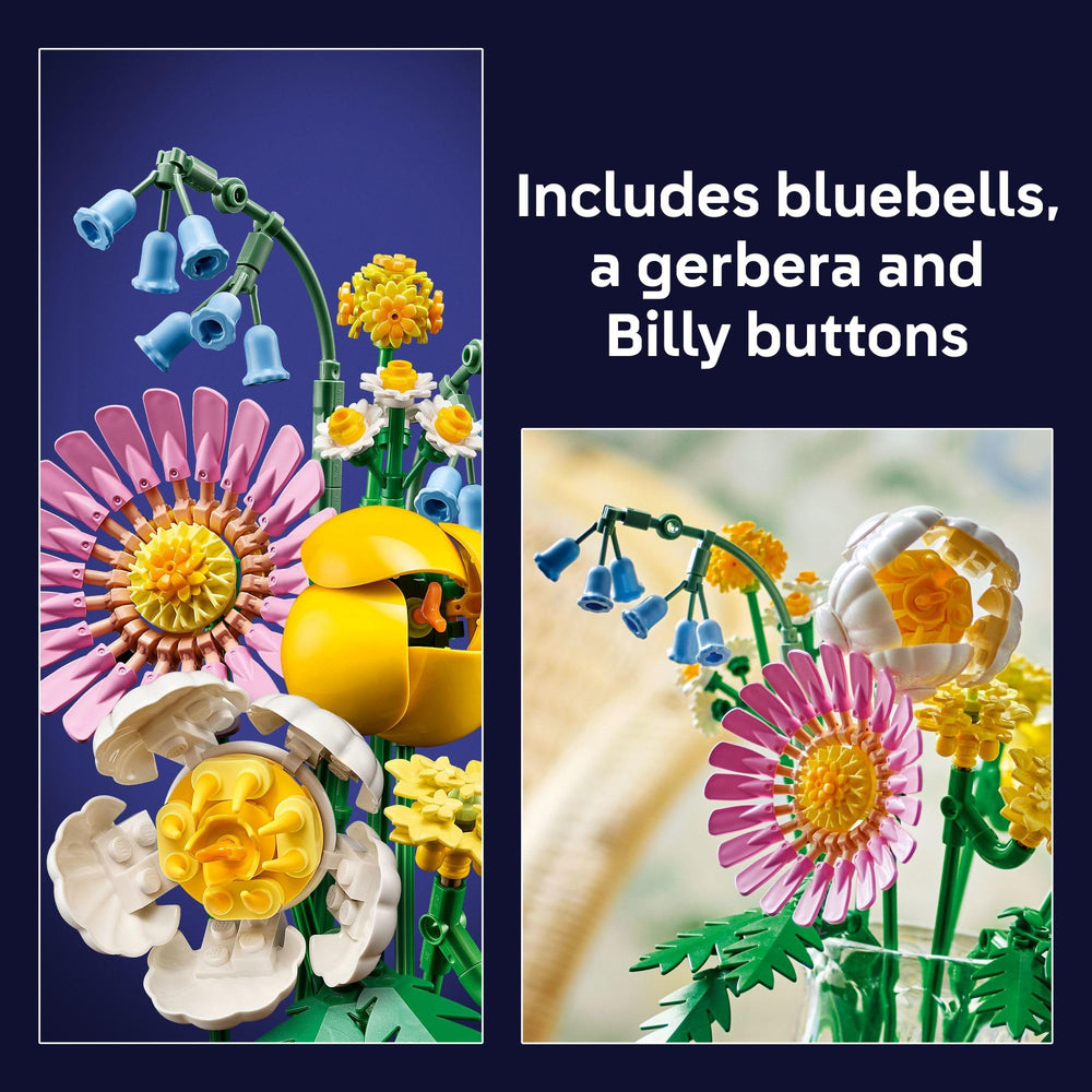 LEGO Botanicals Petite Sunny Bouquet adjustable stems enable customizable pastel arrangements