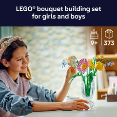 LEGO Botanicals Petite Sunny Bouquet close-up petals show brick texture for tactile design