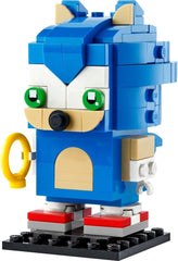 LEGO BrickHeadz Sonic blue display on shelf, perfect for gaming stations and collections