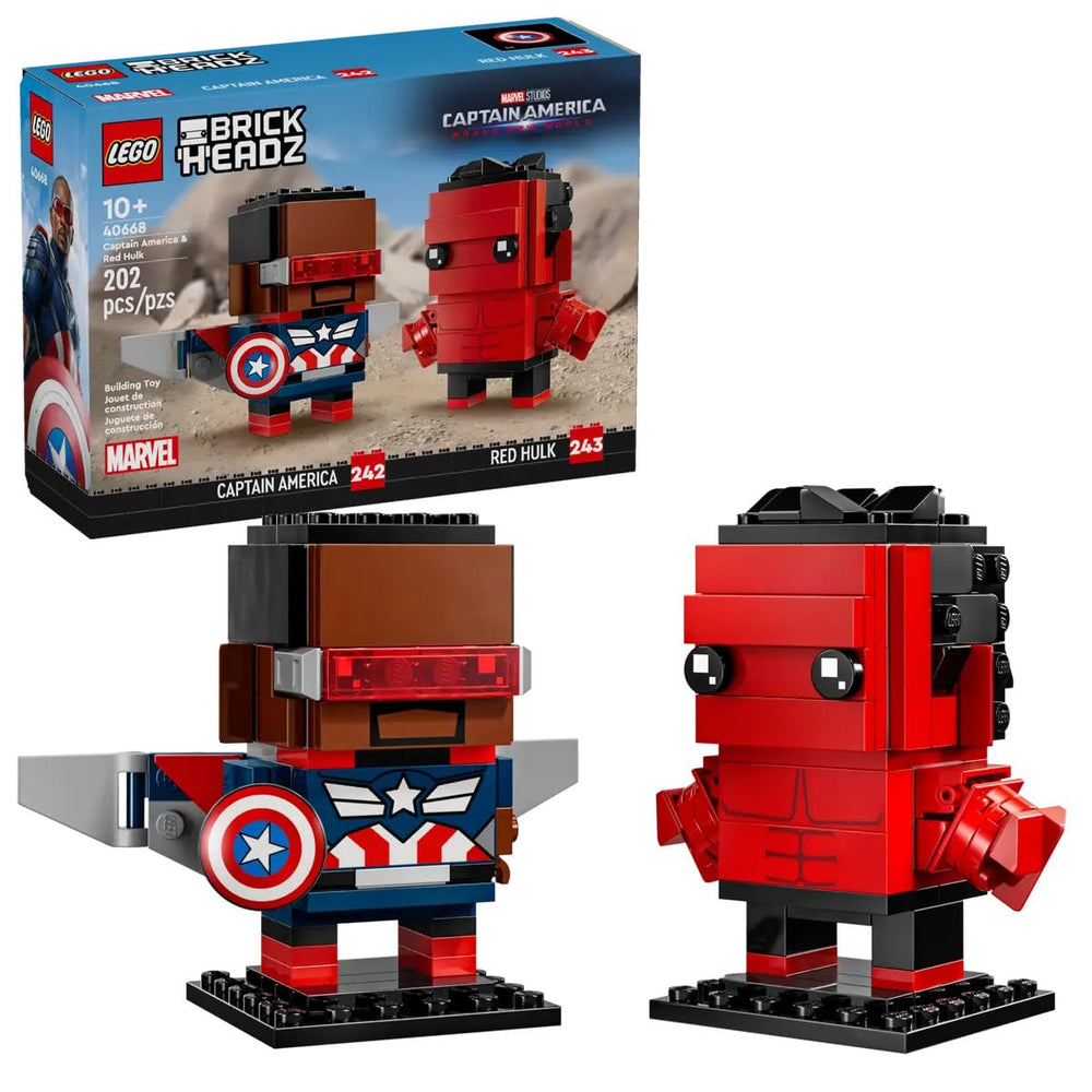 LEGO BrickHeadz Captain America front view for display and play