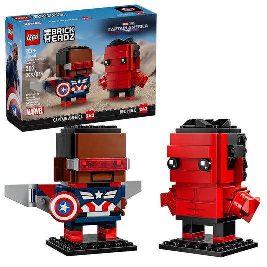 LEGO BrickHeadz Captain America front view for display and play