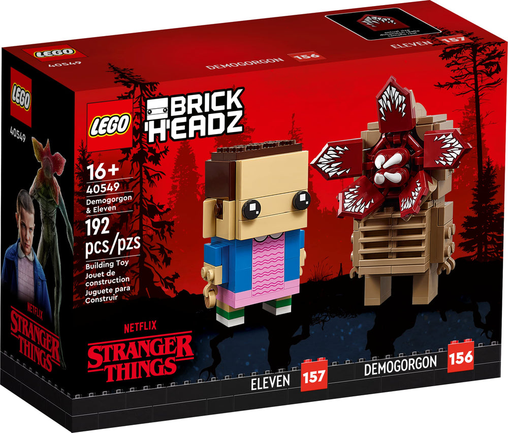 LEGO BrickHeadz Demogorgon face with flower opening, ideal for display and storytelling.