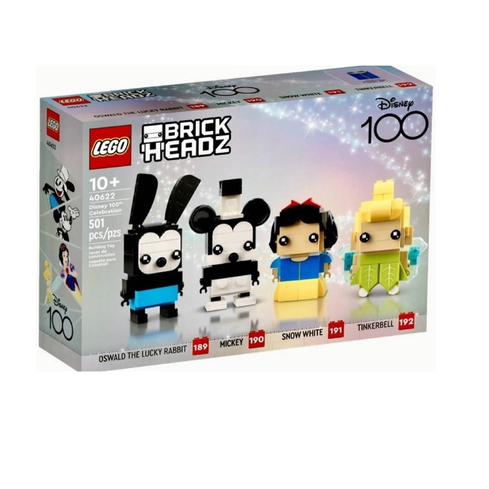 LEGO BrickHeadz Disney 100 Snow White and Tinker Bell duo for charming display.