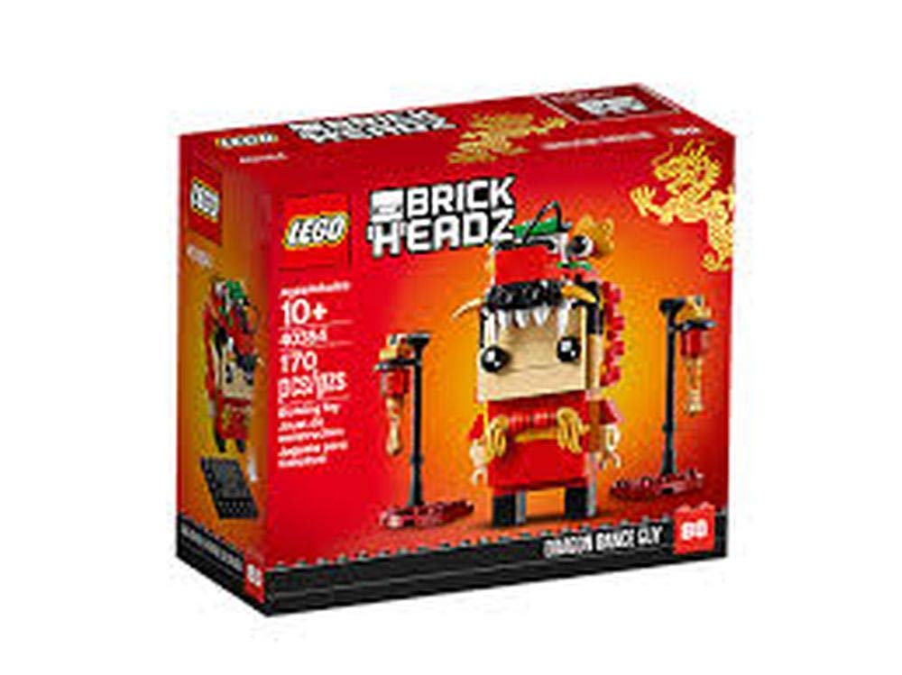 LEGO BrickHeadz Dragon Dance Guy 40354 figure with dragon head ideal for display and collection.