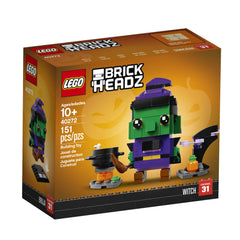 LEGO BrickHeadz Halloween Witch 40272 cauldron scene adds diorama flair.