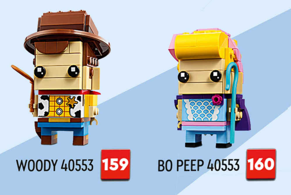 LEGO BrickHeadz Woody and Bo Peep box and instructions included.