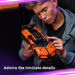 LEGO Bugatti Chiron Pur Sport steering knob action for interactive play and control.