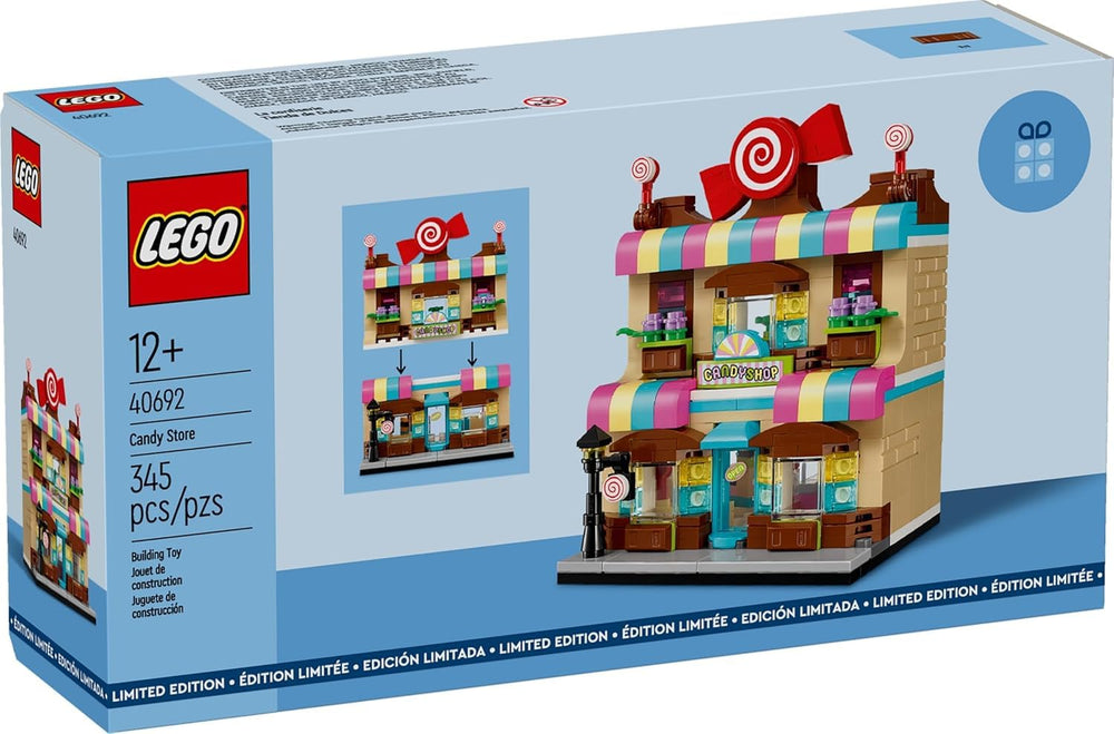 LEGO Candy Store chocolate fountain provides flowing details for creative displays.