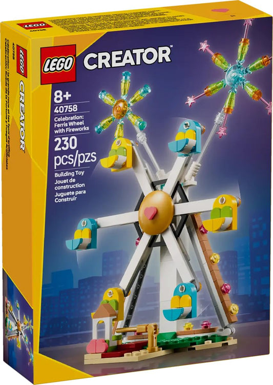 LEGO Creator Celebration Ferris Wheel 40758 with rotating wheel for imaginative play and display.
