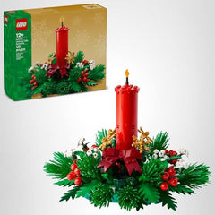 LEGO Christmas Table Decoration dimensions show over 7 in high for tabletop display