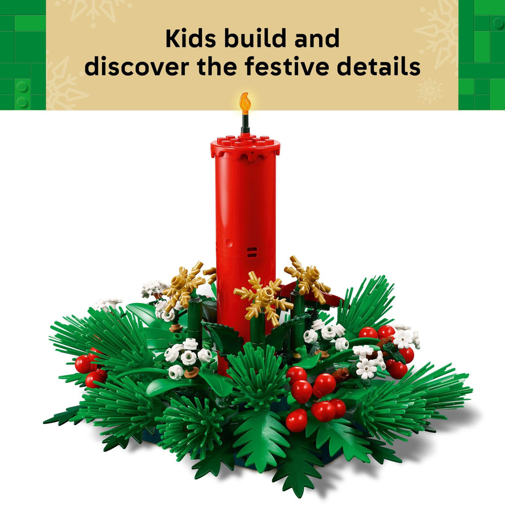 LEGO Christmas Table Decoration golden stars highlight a sparkling seasonal touch