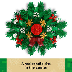 LEGO Christmas Table Decoration green foliage close-up for lush greenery
