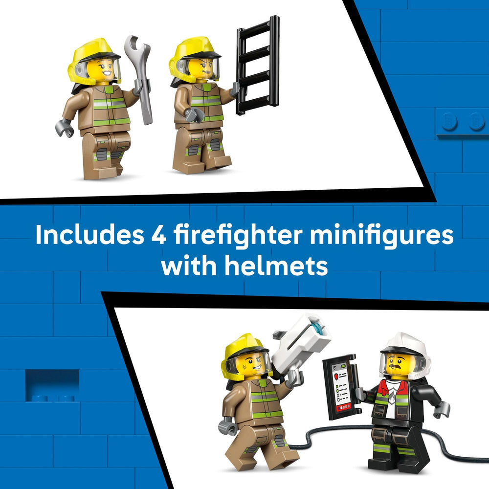 LEGO City Airport Fire Truck six tires provide sturdy mobility.