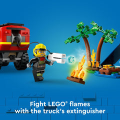 LEGO City camping scene with tent and campfire sparks storytelling.
