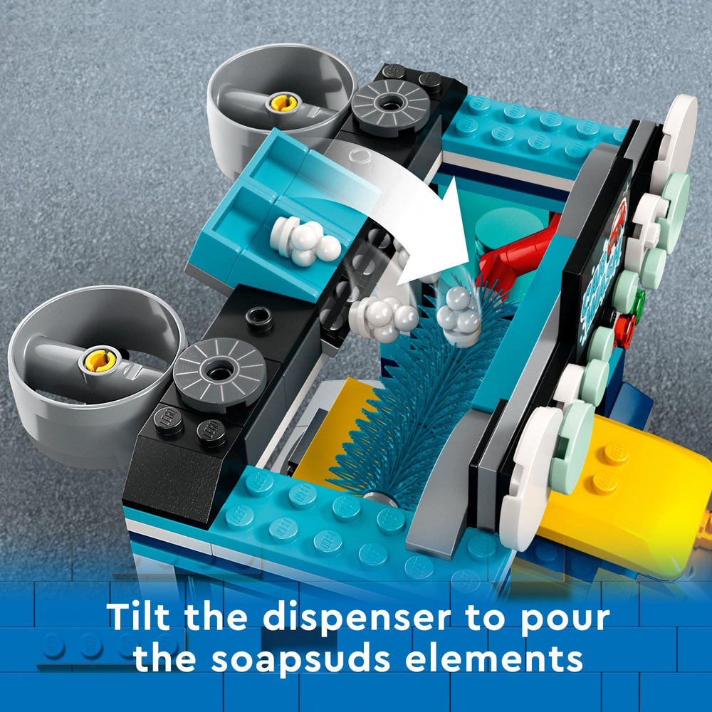 LEGO City Car Wash spinning brushes deliver hands on washing vibes