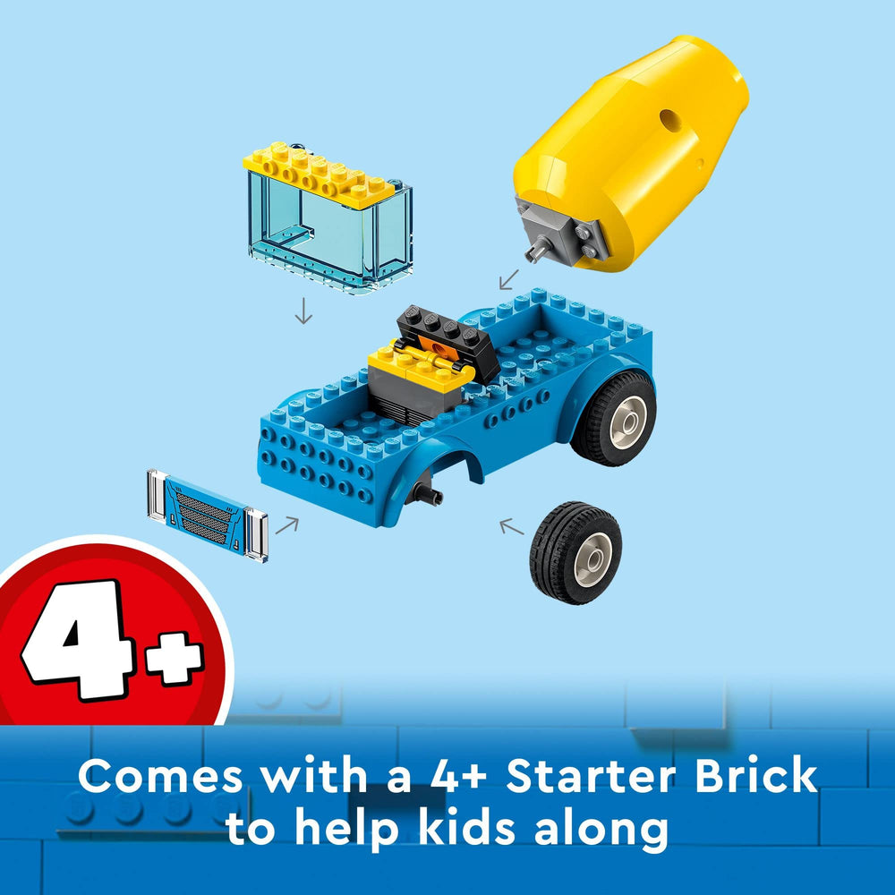 LEGO City Cement Mixer Truck tools and accessories boost hands-on building experience.