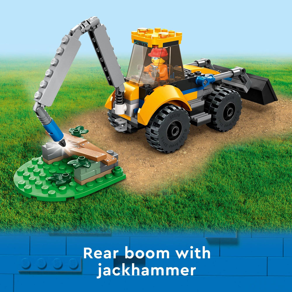 LEGO City Construction Digger pneumatic drill adds tactile action for hands-on building fun