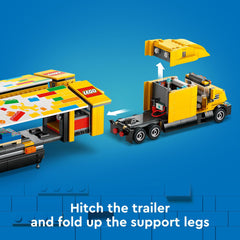 LEGO City Yellow Delivery Truck forklift loading pallets for interactive construction play