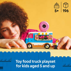 LEGO City Donut Truck detachable kiosk allows extended pretend play with friends.
