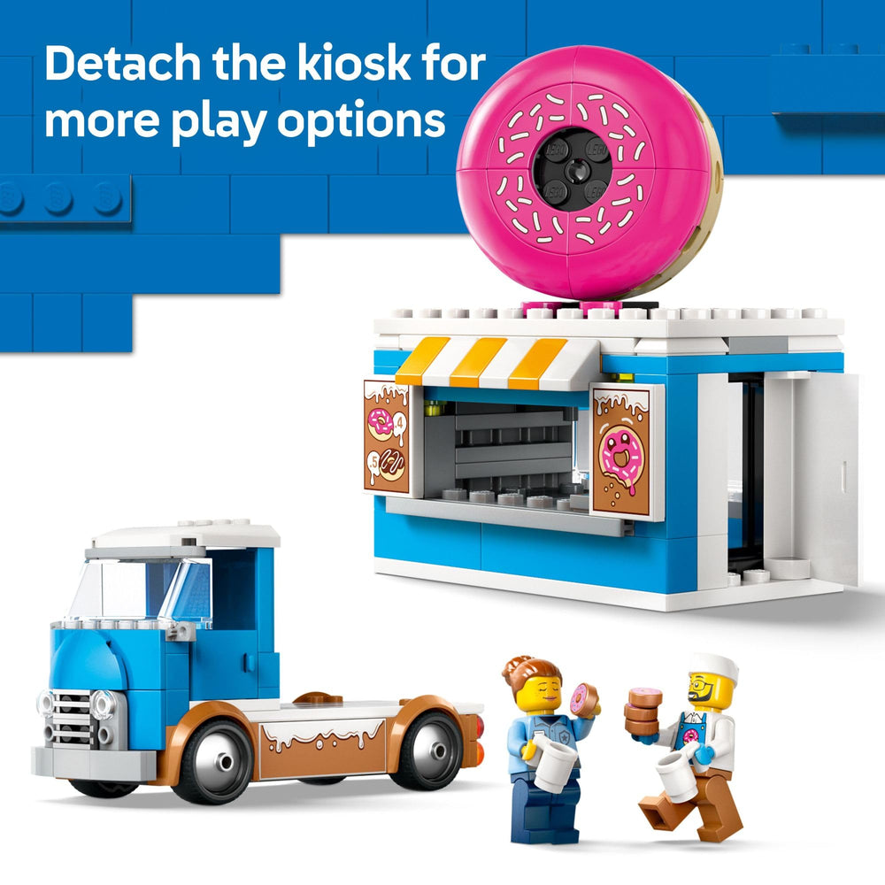 LEGO City Donut Truck pretend-play accessories enrich storytelling and collaboration.