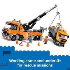 LEGO City dump truck with boulder cargo ready for transport
