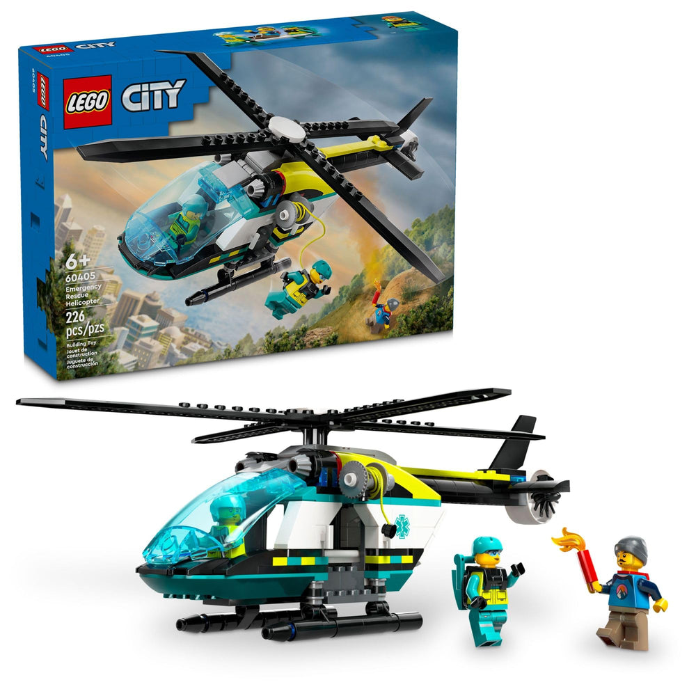 LEGO City Emergency Rescue Helicopter cockpit view fuels imaginative rescues