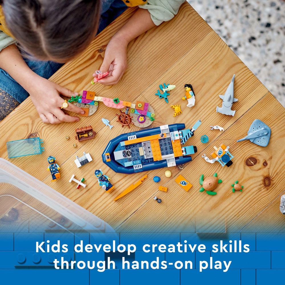 LEGO City Explorer Ocean figures include manta ray, shark, crab for action-packed play