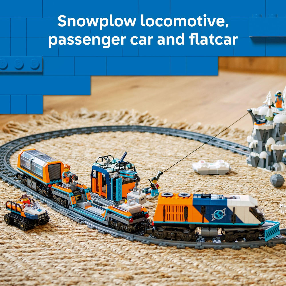 LEGO City Explorers Arctic Polar Express flatcar for cargo-themed imaginative play