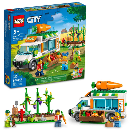 LEGO City Farmers Market Van front view for imaginative farm shop adventures.