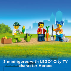 LEGO City Farmers Market serving window supports role-play sales.