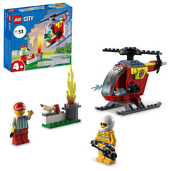 LEGO City Fire Helicopter 60318 rotors in action for dynamic pretend play.