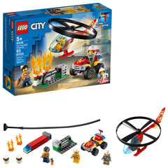 LEGO City Fire Helicopter Response 60248 helicopter in action for imaginative rescue play