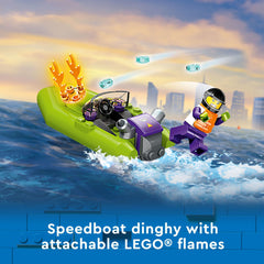 LEGO City Fire Rescue Boat 60373 extinguisher-launch action adds dynamic play moments