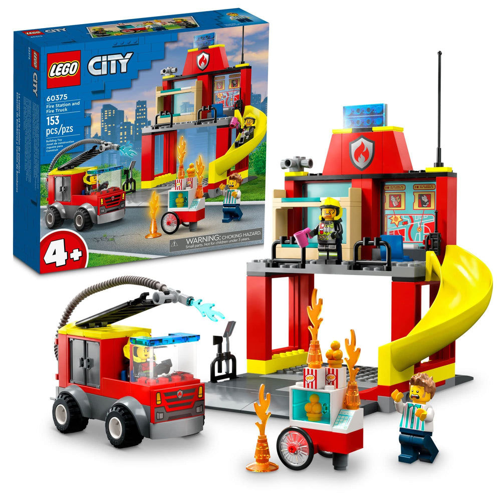 LEGO City Fire Station 60375 front view for imaginative play